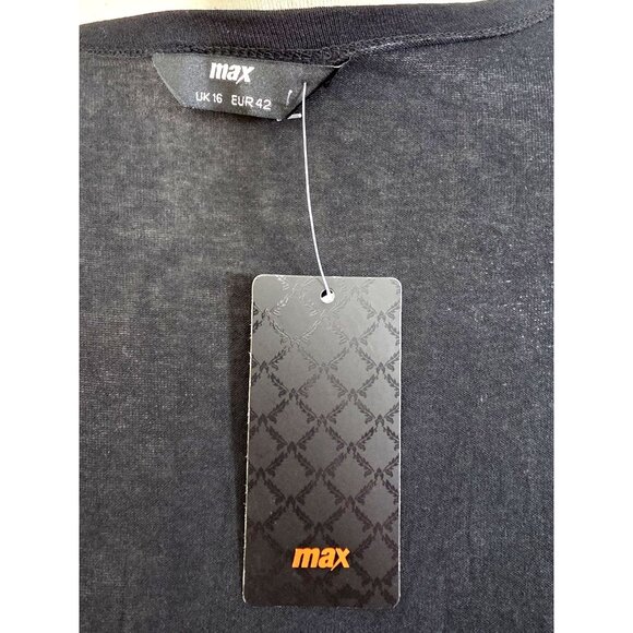 Vintage Womens Sheer Peignoir Dressing Gown Large Black Longline Lace Trim Sexy - Picture 10 of 10